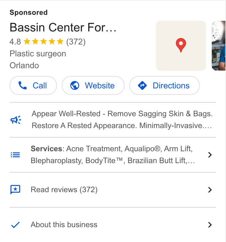 Bassin Center For Plastic Surgery Orlando ad creative