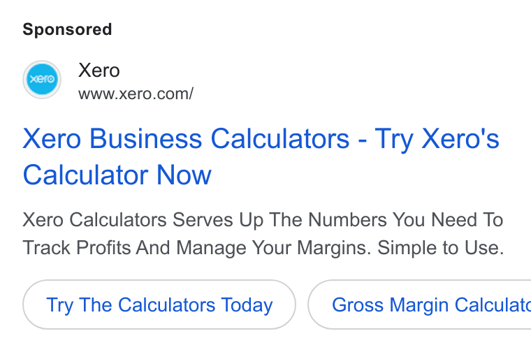 Xero ad on Google Ads: Xero Business Calculators - Try Xero's Calculator Now Xero Calculators Serves Up The Numbers You Need To Track Profits And Manage Your Margins. Simple to Use. Try The Calculators Today }( Gross Margin Calculat