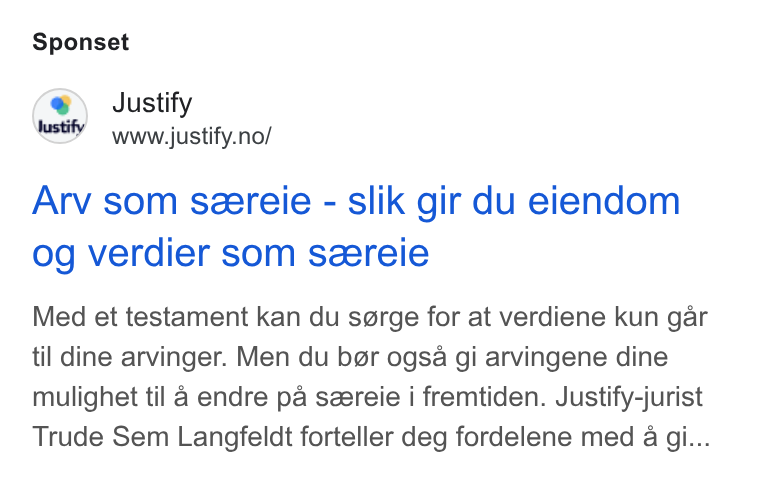 Justify ad on Google Ads: Sponset Arv som seereie - slik gir du eiendom og verdier som seereie Med et testament kan du serge for at verdiene kun gar til dine arvinger. Men du ber ogsa gi arvingene dine mulighet til A endre pa szereie i fremtiden. Justify-jurist Trude Sem Langfeldt forteller deg fordelene med a gi...