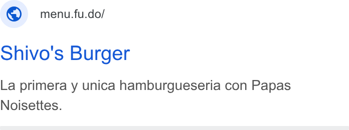 Fudo ad on Google Ads: ©) menu.fu.do/ ohivo's Burger La primera y unica hamburgueseria con Papas Noisettes.