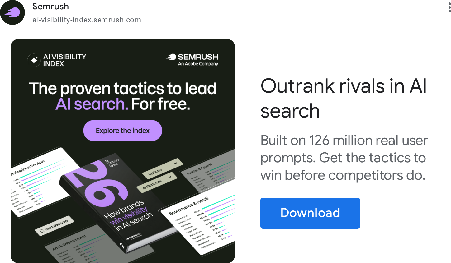 Semrush Google ad: Display image ad
