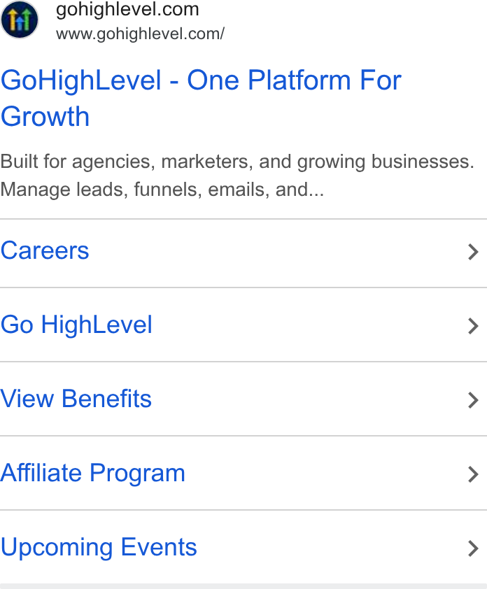 SIMVOLY ad on Google Ads: www.gohighlevel.com/ Go High Level - One Platform For Growth Built for agencies, marketers, and growing businesses. Manage leads, funnels, emails, and... Careers > Go High Level > View Benefits > Affiliate Program > Upcoming Events >