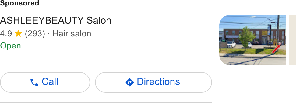 Schedulista ad on Google Ads: ASHLEEYBEAUTY Salon 4.9 ¥ (293) - Hair salon Open
