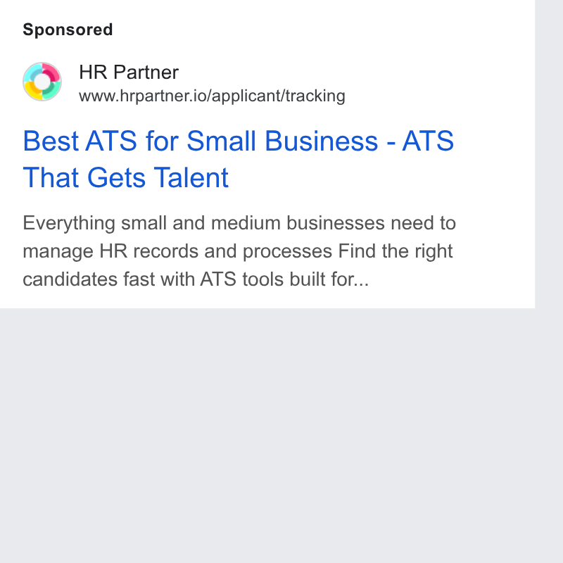 HR Partner ad on Google Ads: HR Partner www.hrpartner.io/applicant/tracking Best ATS for Small Business - ATS That Gets Talent Everything small and medium businesses need to manage HR records and processes Find the right candidates fast with ATS tools built for...