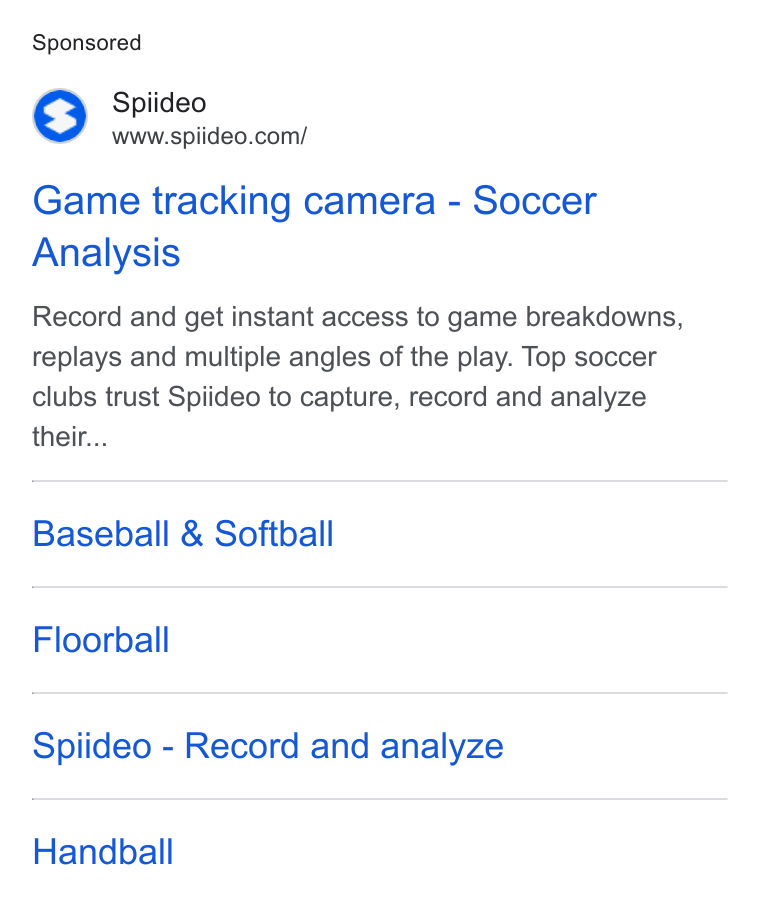 Spiideo ad on Google Ads: Game tracking camera - Soccer Analysis Record and get instant access to game breakdowns, replays and multiple angles of the play. Top soccer clubs trust Spiideo to capture, record and analyze their... Baseball & Softball Floorball Spiideo - Record and analyze Handball