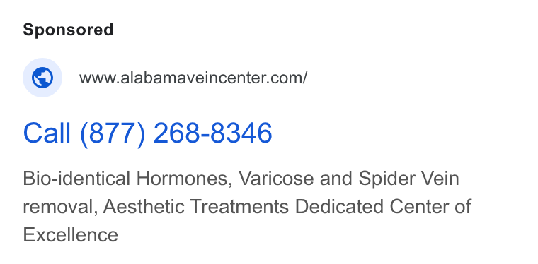 Alabama Vein & Restoration Medspa ad creative