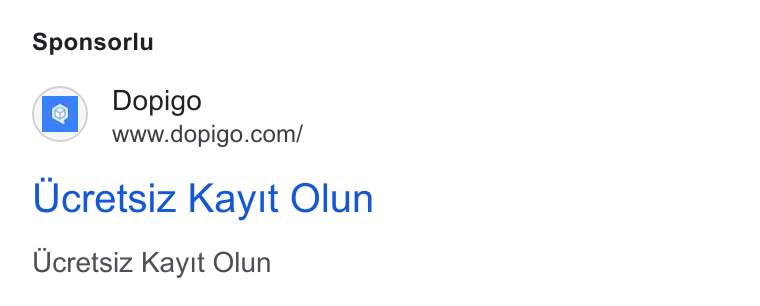 Dopigo ad on Google Ads: Sponsorlu Ucretsiz Kayit Olun Ucretsiz Kayit Olun