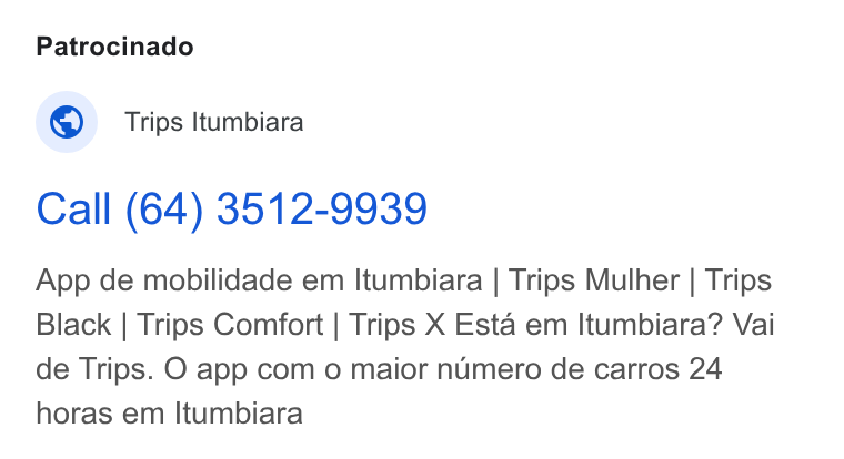 LearnTube.ai ad on Google Ads: Patrocinado Trips Itumbiara Call (64) 3512-9939 App de mobilidade em Itumbiara | Trips Mulher | Trips Black | Trips Comfort | Trips X Esta em Itumbiara? Vai de Trips. O app com o maior numero de carros 24 horas em Itumbiara