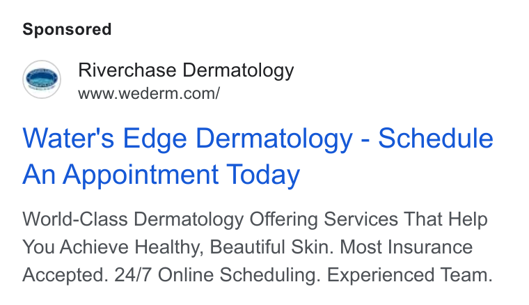Water's Edge Dermatology - St Cloud ad creative