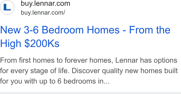 Lennar ad on Google Ads: buy.lennar.com/ New 3-6 Bedroom Homes - From the High $200Ks From first homes to forever homes, Lennar has options for every stage of life. Discover quality new homes built for you with up to 6 bedrooms in...