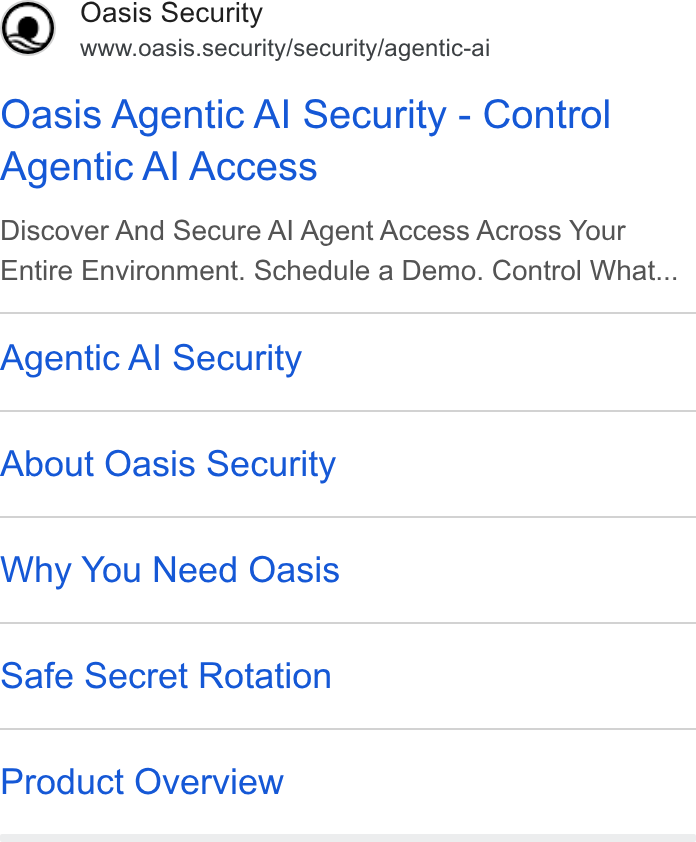 Oasis Security ad