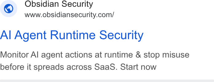 Obsidian Security ad