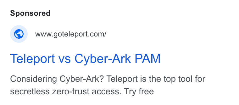 Teleport ad