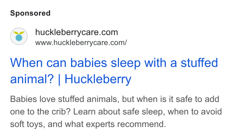 Huckleberry Labs ad on Google Ads: www.huckleberrycare.com/ When can babies sleep with a stuffed animal? | Huckleberry Babies love stuffed animals, but when is it safe to add one to the crib? Learn about safe sleep, when to avoid soft toys, and what experts recommend.