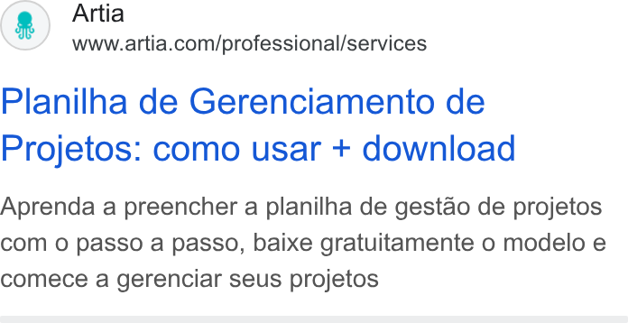 Artia ad on Google Ads: Planilha de Gerenciamento de Projetos: como usar + download Aprenda a preencher a planilha de gestao de projetos com 0 passo a passo, baixe gratuitamente o modelo e comece a gerenciar seus projetos