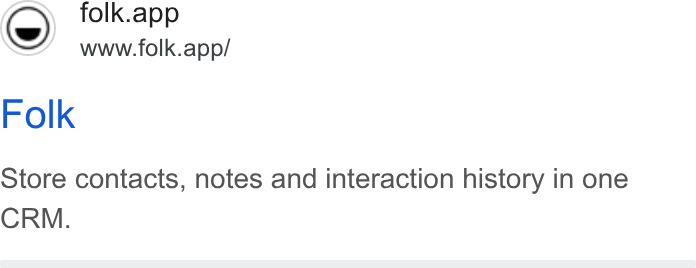 folk ad on Google Ads: © folk.app www.folk.app/ Folk Store contacts, notes and interaction history in one CRM.
