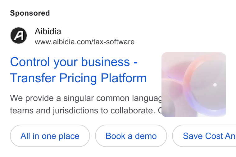 Aibidia ad on Google Ads: Control your business - Transfer Pricing Platform We provide a singular common langua teams and jurisdictions to collaborate. All in one place ( Save Cost An