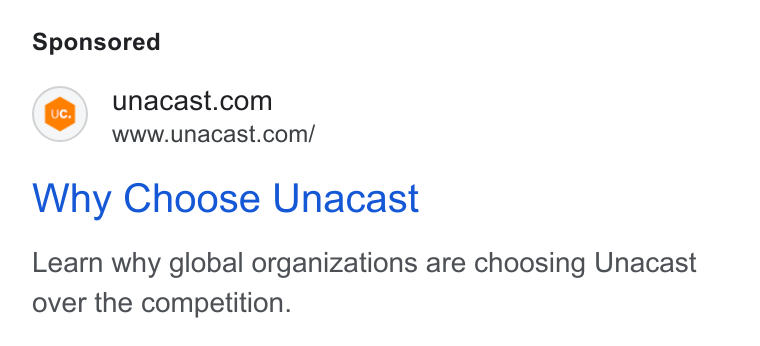 Unacast ad on Google Ads: www.unacast.com/ Why Choose Unacast Learn why global organizations are choosing Unacast over the competition.