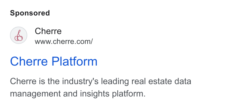 Cherre ad on Google Ads: Cherre Platform Cherre is the industry's leading real estate data management and insights platform.