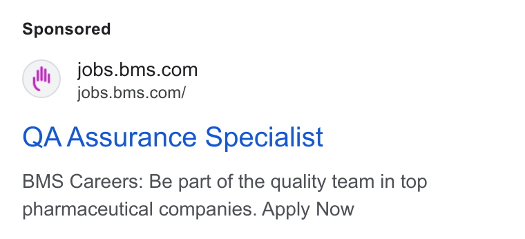 Bristol-Myers Squibb ad on Google Ads: jobs.bms.com/ QA Assurance Specialist BMS Careers: Be part of the quality team in top pharmaceutical companies. Apply Now
