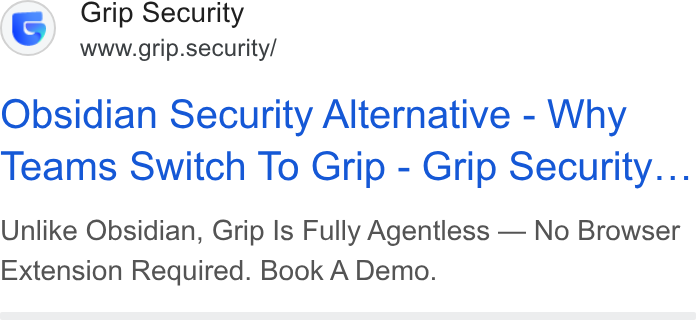 Grip Security ad