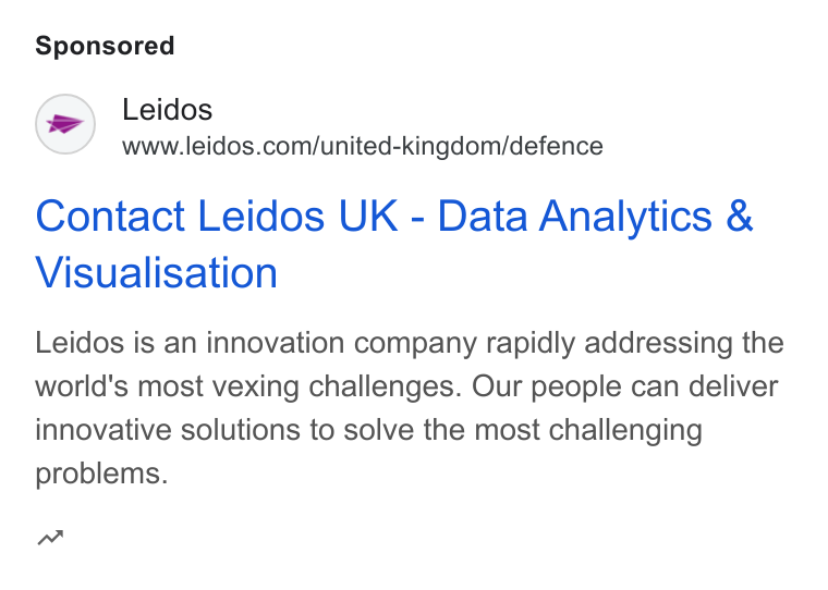 Leidos ad on Google Ads: Contact Leidos UK - Data Analytics & Visualisation Leidos is an innovation company rapidly addressing the world's most vexing challenges. Our people can deliver innovative solutions to solve the most challenging problems. aw