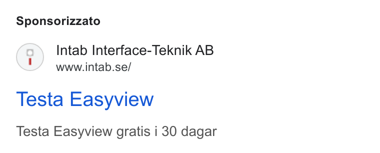 Upsales ad on Google Ads: Sponsorizzato Testa Easyview Testa Easyview gratis i 30 dagar
