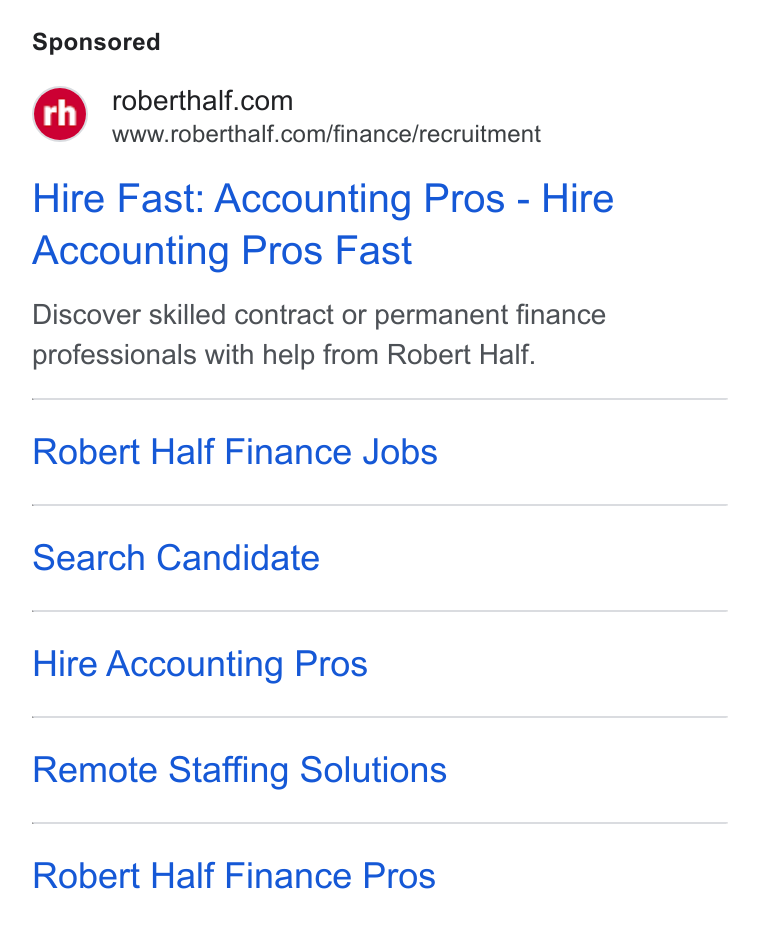 Robert Half International ad on Google Ads: www.roberthalf.com/finance/recruitment Hire Fast: Accounting Pros - Hire Accounting Pros Fast Discover skilled contract or permanent finance professionals with help from Robert Half. Robert Half Finance Jobs Search Candidate Hire Accounting Pros Remote Staffing Solutions Robert Half Finance Pros