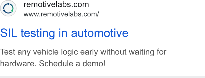 RemotiveLabs ad on Google Ads: www.remotivelabs.com/ SIL testing in automotive Test any vehicle logic early without waiting for hardware. Schedule a demo!