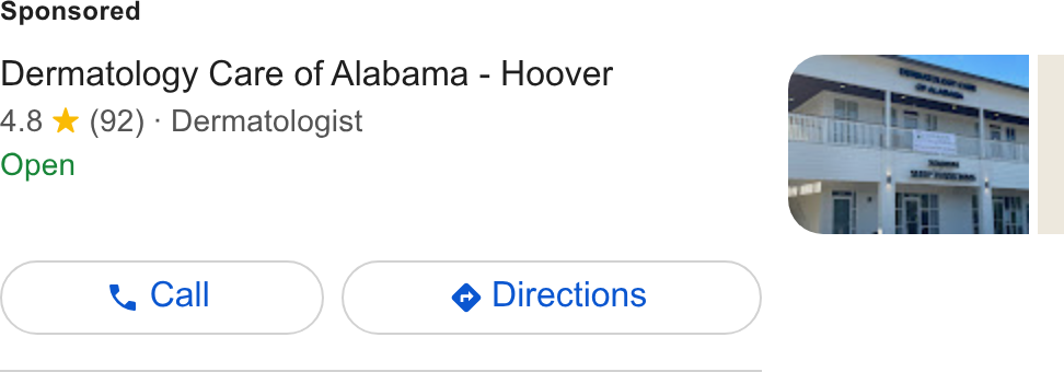 Dermatology Care of Alabama - Hoover ad creative