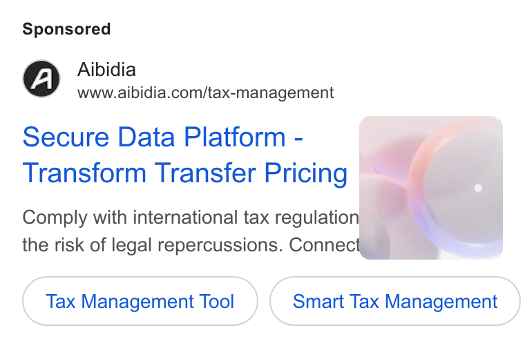 Aibidia ad on Google Ads: Secure Data Platform - Transform Transfer Pricing Comply with international tax regulation} the risk of legal repercussions. Connec Tax Management Tool Smart Tax Management