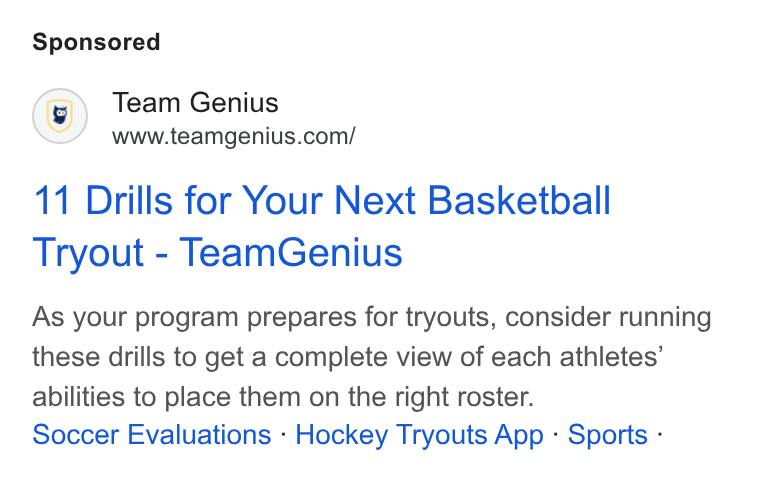 TeamGenius ad on Google Ads: 11 Drills for Your Next Basketball Tryout - Team Genius As your program prepares for tryouts, consider running these drills to get a complete view of each athletes’ abilities to place them on the right roster. Soccer Evaluations - Hockey Tryouts App - Sports -