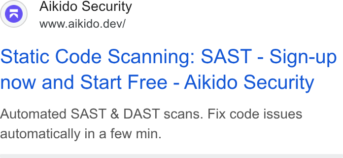 Aikido Security ad