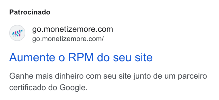 MonetizeMore ad on Google Ads: go.monetizemore.com/ Aumente o RPM do seu site Ganhe mais dinheiro com seu site junto de um parceiro certificado do Google.