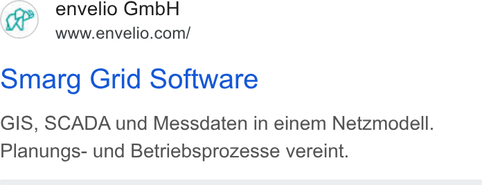 envelio ad on Google Ads: omarg Grid Software GIS, SCADA und Messdaten in einem Netzmodell. Planungs- und Betriebsprozesse vereint.