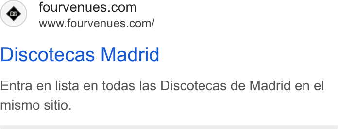 Fourvenues ad on Google Ads: www.fourvenues.com/ Discotecas Madrid Entra en lista en todas las Discotecas de Madrid en el mismo sitio.
