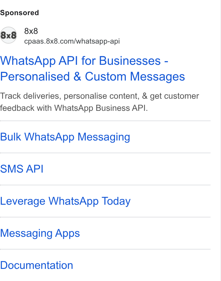8x8 ad on Google Ads