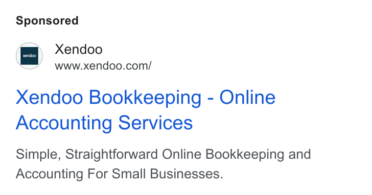 xendoo ad on Google Ads: Xendoo Bookkeeping - Online Accounting Services Simple, Straightforward Online Bookkeeping and Accounting For Small Businesses.