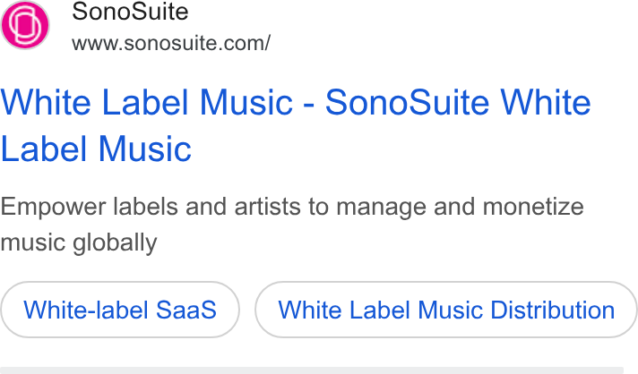 SonoSuite ad on Google Ads: White Label Music - Sono Suite White Label Music Empower labels and artists to manage and monetize music globally White-label Saa S White Label Music Distribution