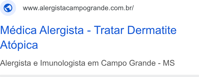 Amplimed ad on Google Ads: Medica Alergista - Tratar Dermatite Atopica Alergista e Imunologista em Campo Grande - MS