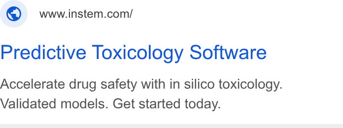 Instem ad on Google Ads: Predictive Toxicology Software Accelerate drug safety with in silico toxicology. Validated models. Get started today.