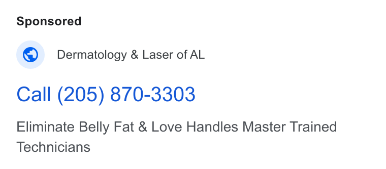 Dermatology & Laser of Alabama ad creative