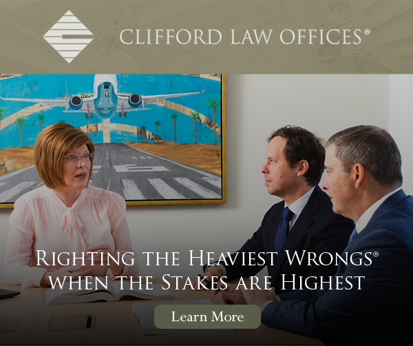 Clifford Law Offices – Righting the heaviest wrongs, when the stakes are highest. Learn More. Pictured: three attorneys in consultation