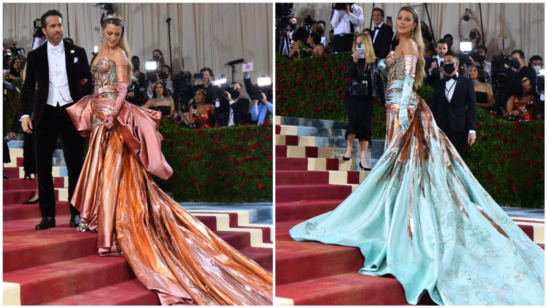 Ampliffy TV in English Blake Lively's dress transformation at the Met Gala