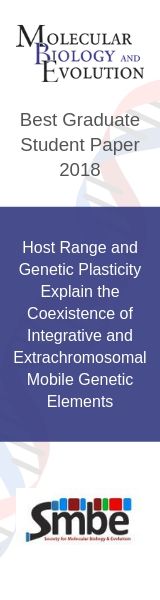 MBE Best graduate student paper 2018 Host range and genetic plasticity explain the coexistence of integrative and extrachromosomal mobile genetic elements