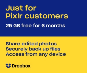 6 Months Dropbox 25GB Free For Pixlr Customers
