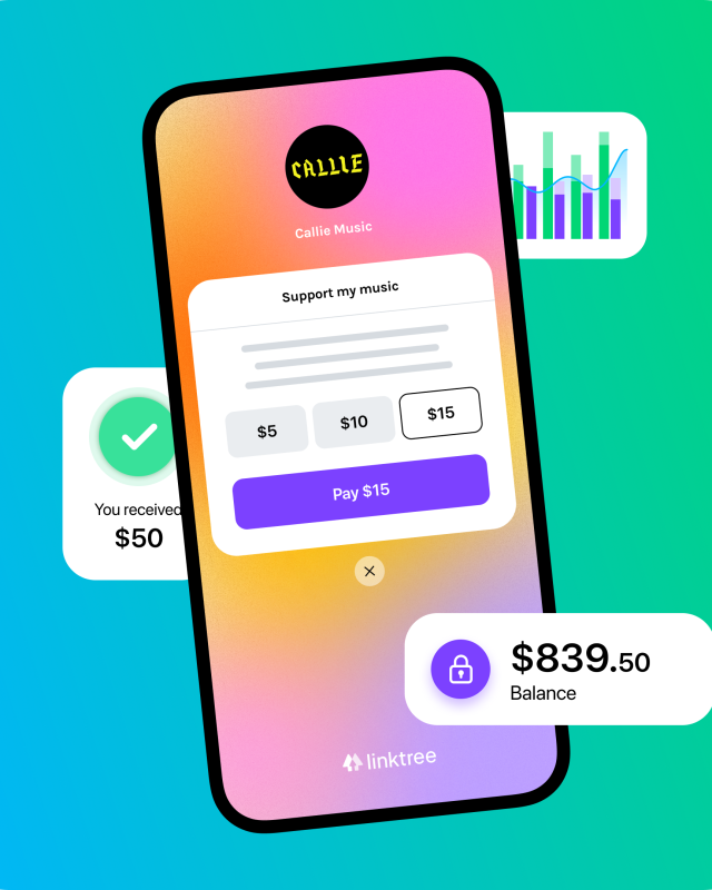 Receive money online in seconds with Linktree Commerce Links. Square Pay Available
