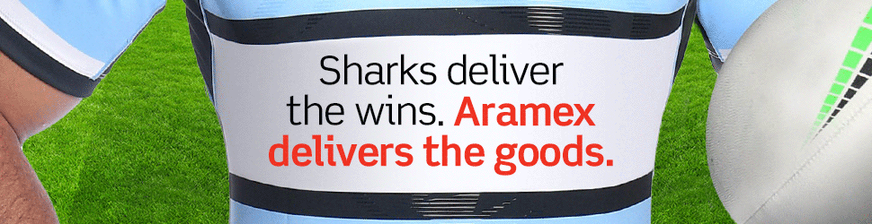 aramex - Proud sponsors of the Cronulla Sharks